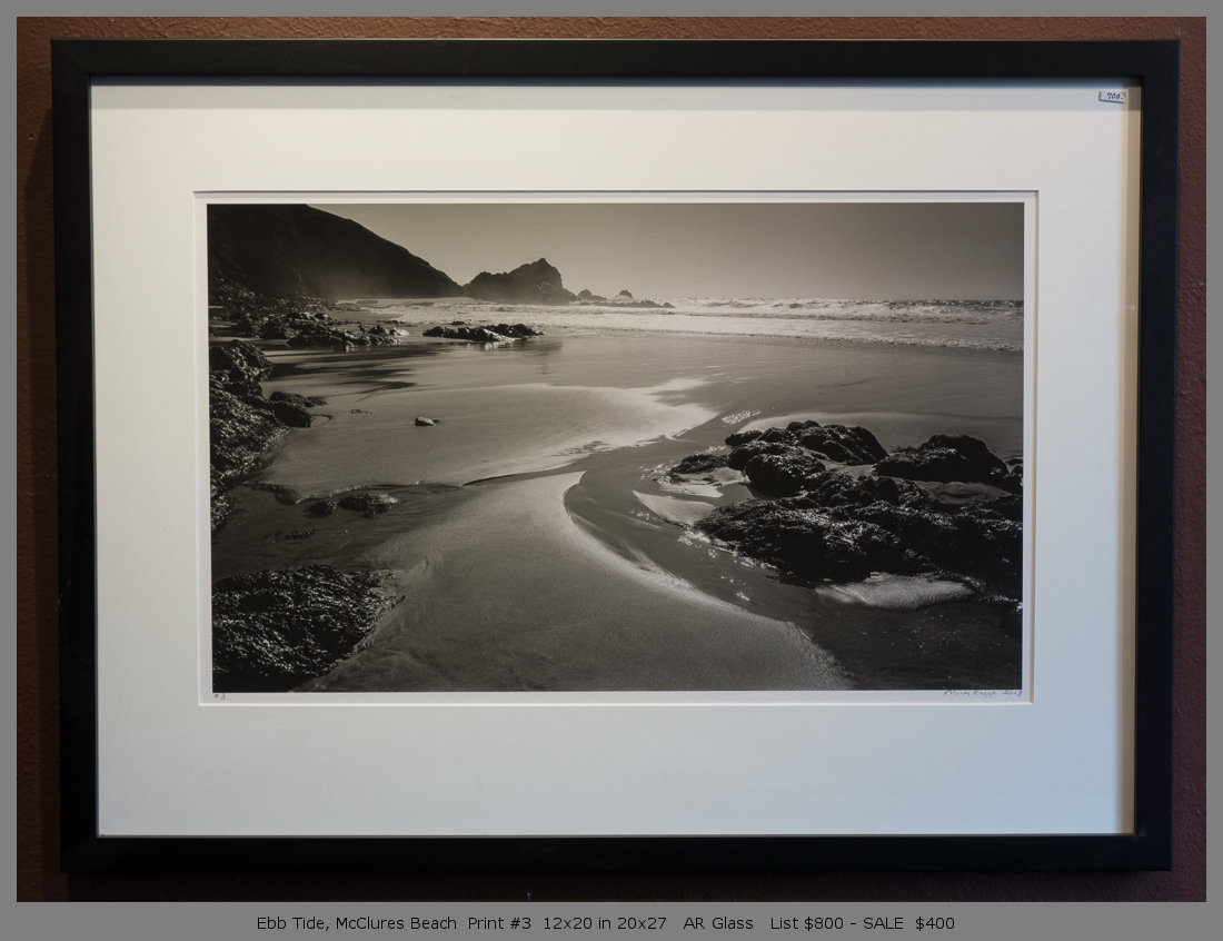 Ebb Tide, McClures Beach  Print #3  12x20 in 20x27   AR Glass